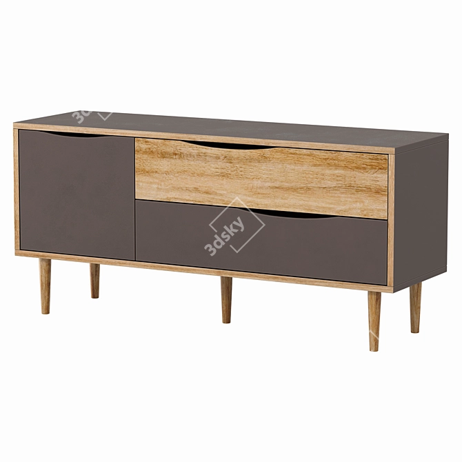Scandinavian Style TV Stand 3D model image 1