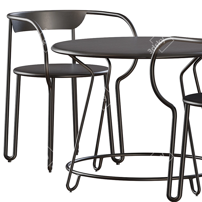 Cozy Huggy Table & Chair: Perfect for Any Space 3D model image 3