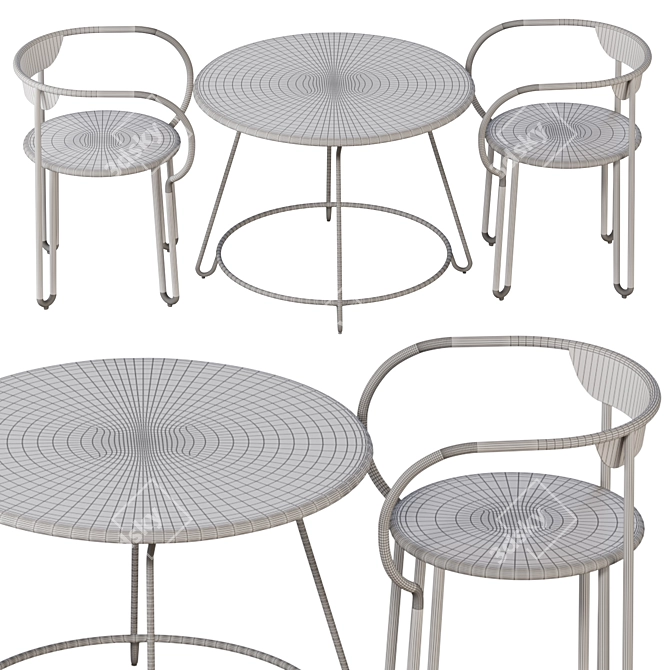 Cozy Huggy Table & Chair: Perfect for Any Space 3D model image 5