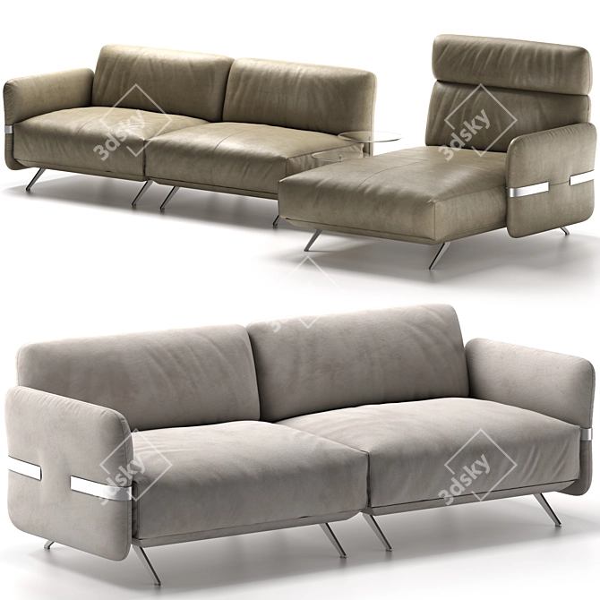 Elegant and Modern Natuzzi Pablo 3D model image 1