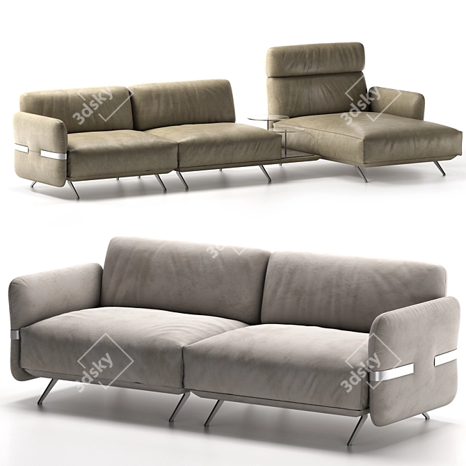 Elegant and Modern Natuzzi Pablo 3D model image 2