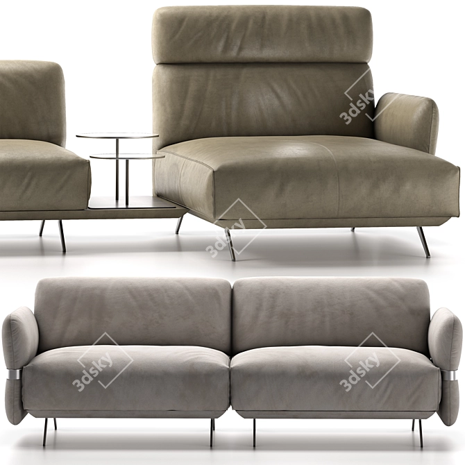 Elegant and Modern Natuzzi Pablo 3D model image 3