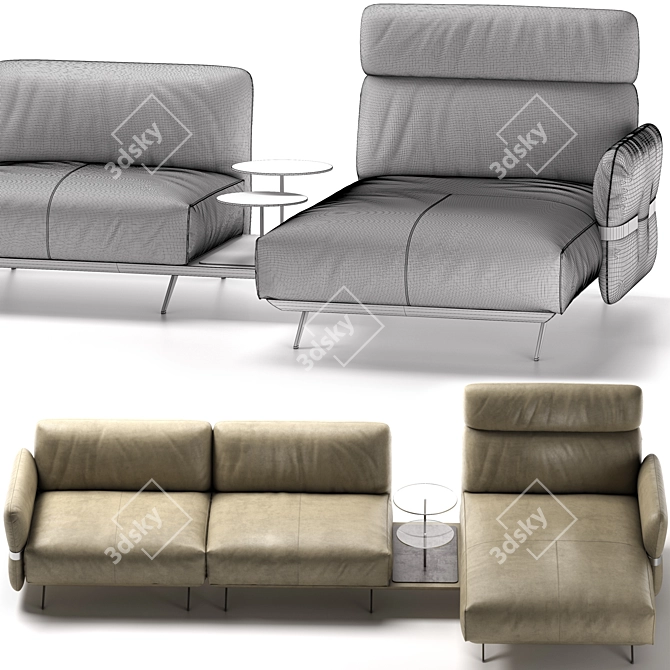 Elegant and Modern Natuzzi Pablo 3D model image 4