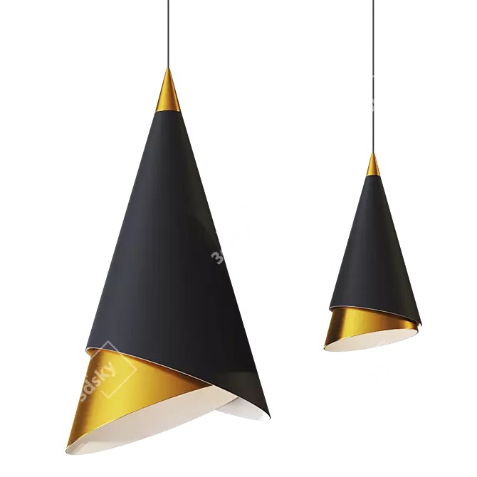 Battista LED Pendant: Bold Illumination for Open Spaces 3D model image 1