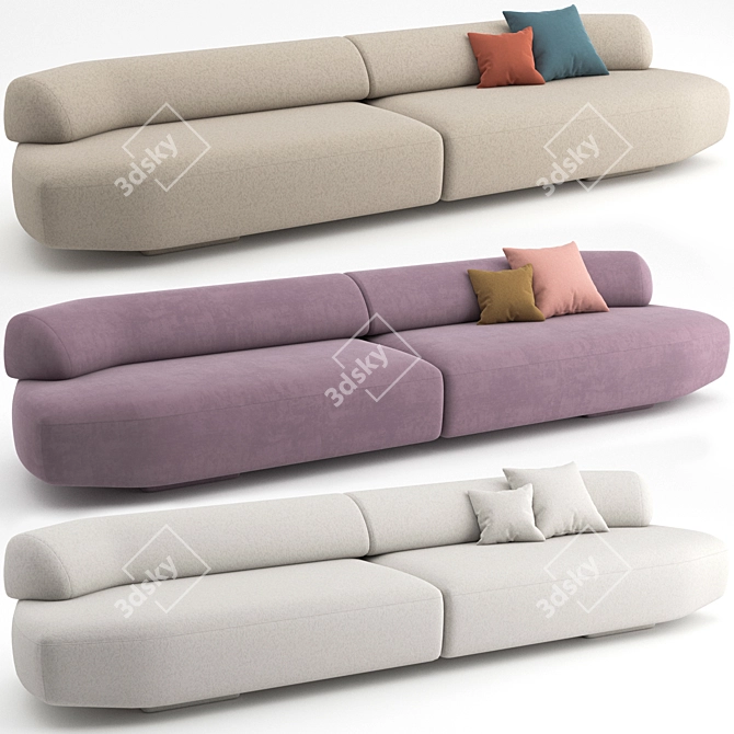 Minimalist Gogan Sofa: Moroso 03 3D model image 1