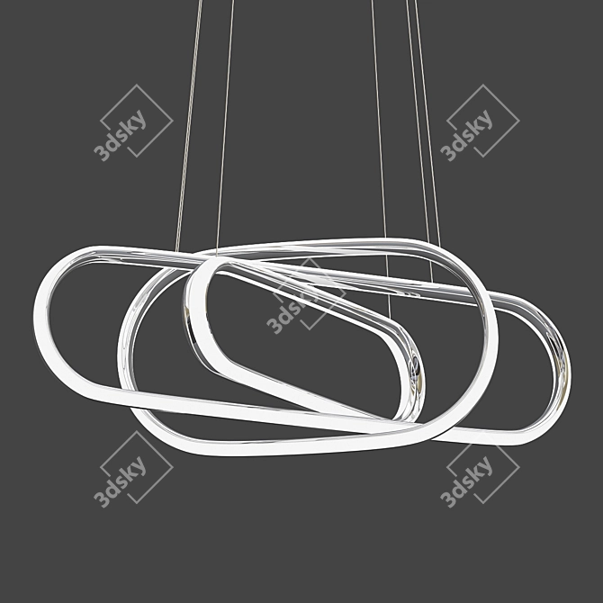 Elegant Joint Ovao Silver Chandelier 3D model image 1