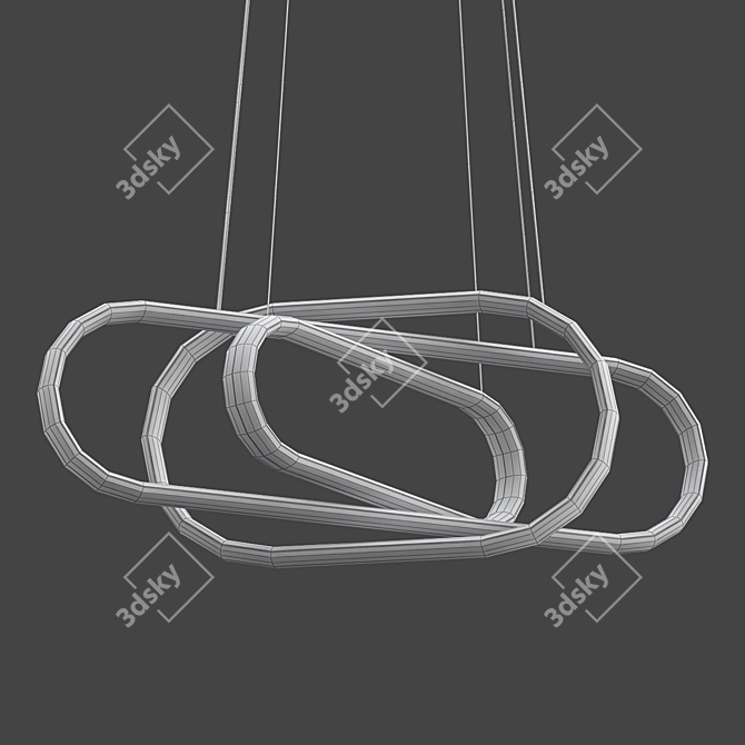 Elegant Joint Ovao Silver Chandelier 3D model image 2