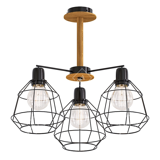 Stylish Loft Pendant Light 3D model image 1