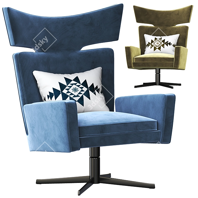 Elegant Swivel Chair Eduardo 3D model image 1