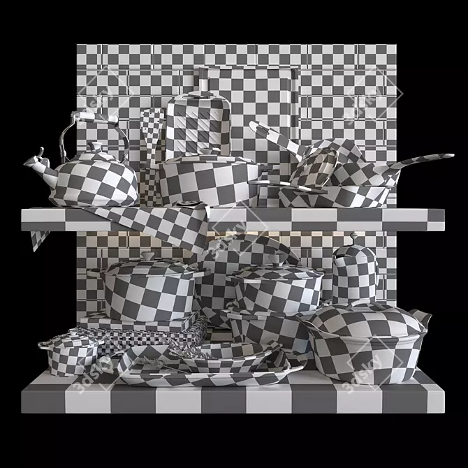 Kitchen Essentials Set 3D model image 5