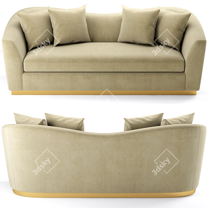 Arabella Velvet Sofa: Luxurious and Timeless 3D model image 4