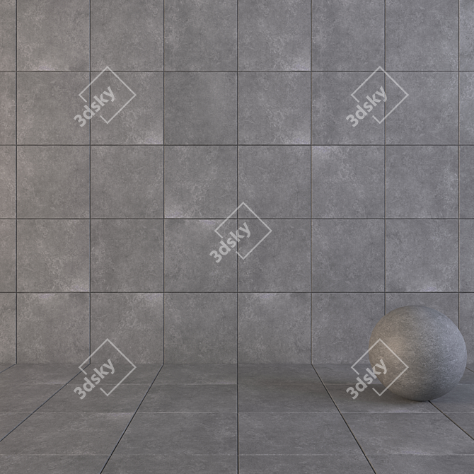 Flaviker Still Now Coal 60x60: Versatile Wall and Floor Tiles 3D model image 1