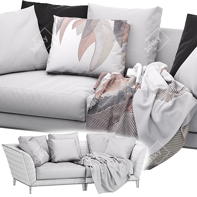 Italian elegance: Weston Sofa by Flexform 3D model image 5