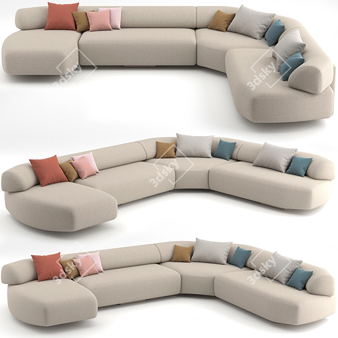 Moroso Gogan Sofa 04: Sleek & Spacious 3D model image 1
