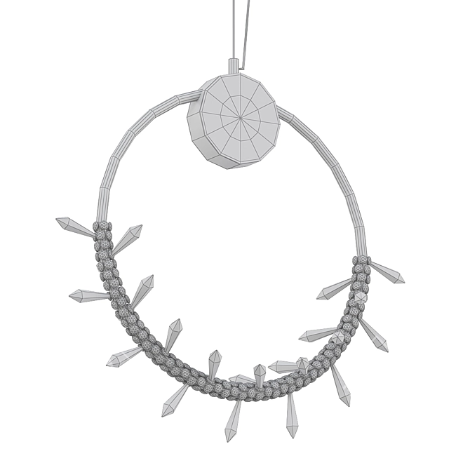Crystal Ring Pendant Light 3D model image 2