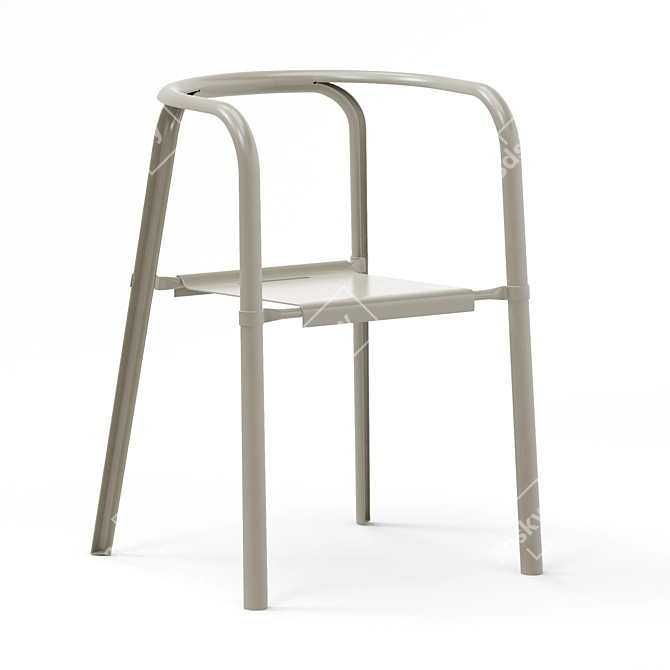 Elegant Metal Split Chair 3D model image 1