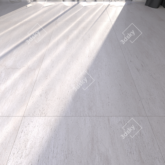 Hyper White Floor Tiles 3D model image 1