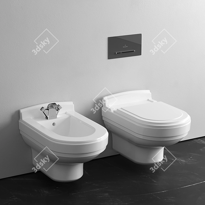 Strada Wall-Mounted Toilet & Bidet: Villeroy & Boch 3D model image 6