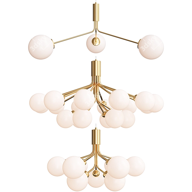Elegant Danna Chandelier Set 3D model image 1