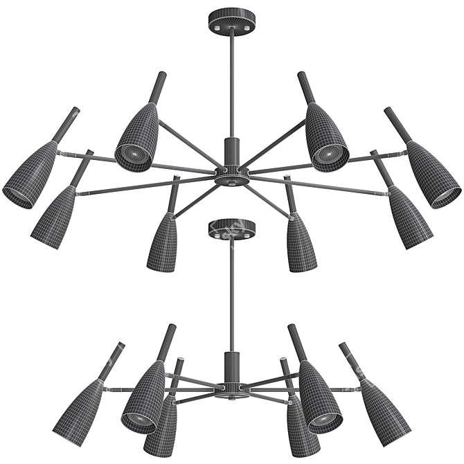 Elegant Dalby B Chandelier 3D model image 2
