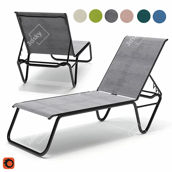 Gardenella Sling Chaise 3D model image 1