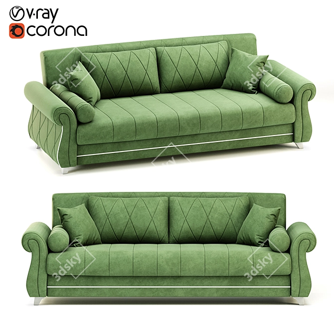 Modern and Elegant Evora Sofa 3D model image 1