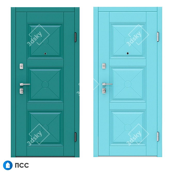 Classic Cross-64 Entrance Door - PSS 3D model image 3