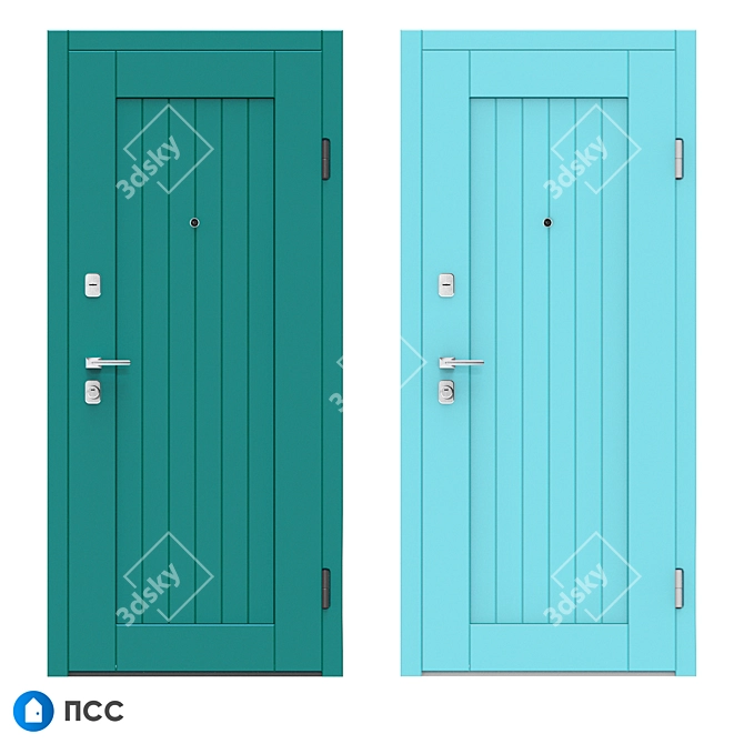 Modern Loft-136 Entrance Door - PSS 3D model image 4