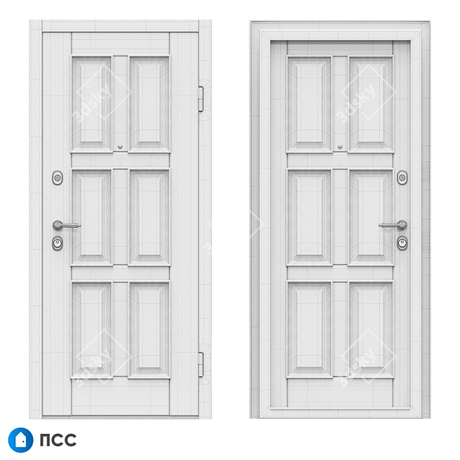 Classic Eco Entrance Door (Eco-80) - PSS 3D model image 3