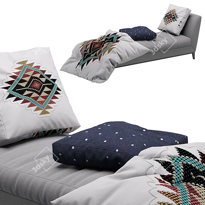 Ultimate Comfort Chaise Lounge 3D model image 1