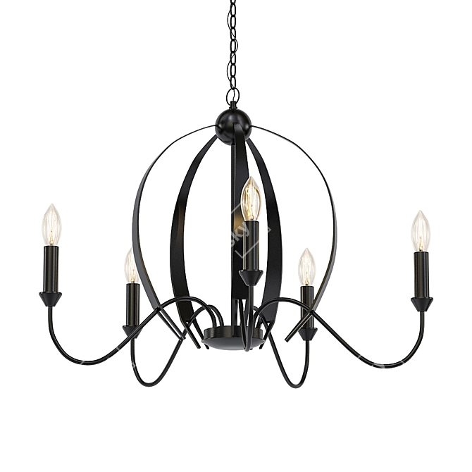 Elegant Candle-style Chandelier - Rufus 3D model image 1