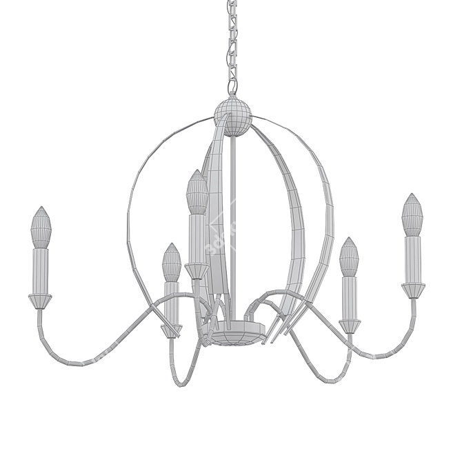 Elegant Candle-style Chandelier - Rufus 3D model image 2