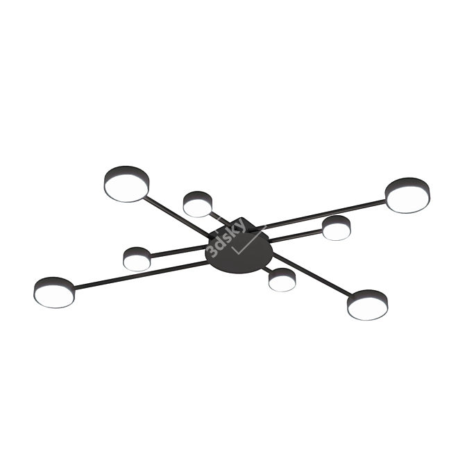 Polar Lights Ceiling Chandelier: Sleek Black Design 3D model image 1