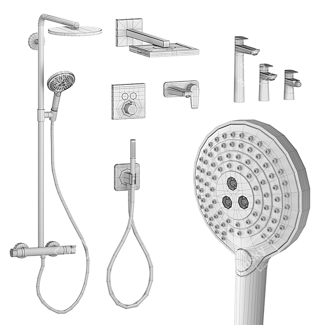 Luxury Bathroom Set: Hansgrohe and Axor 3D model image 3