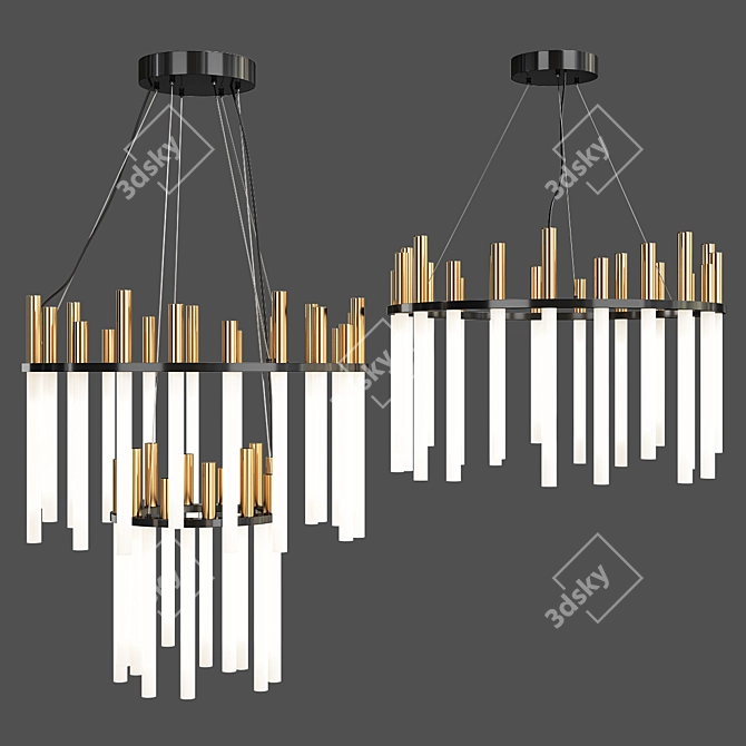 Elegant Echo Chandelier 3D model image 1