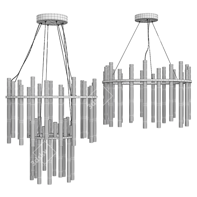 Elegant Echo Chandelier 3D model image 2