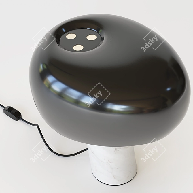 Modern Mushroom Marble Table - Loft Industrial Chic 3D model image 4