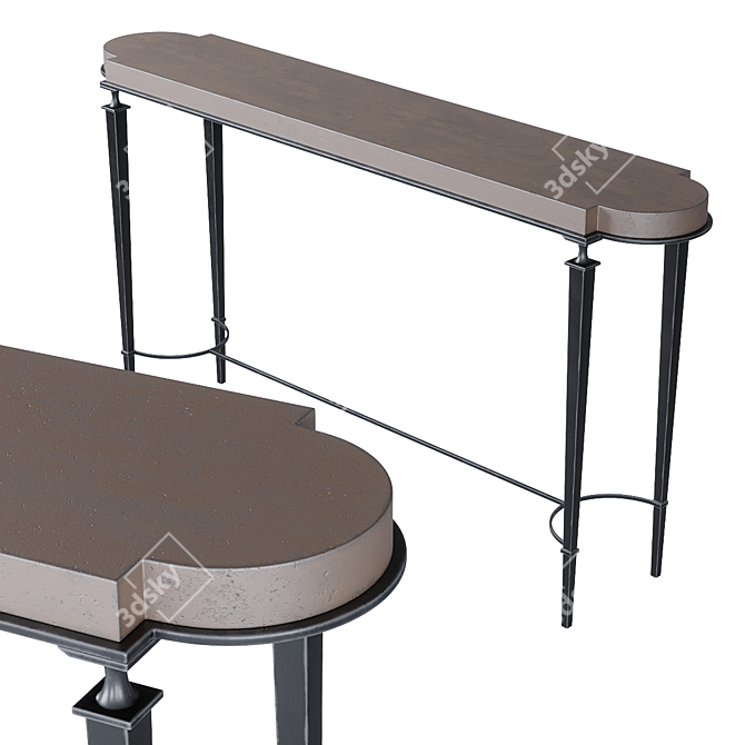 Sleek Molded Home Console 3D model image 1