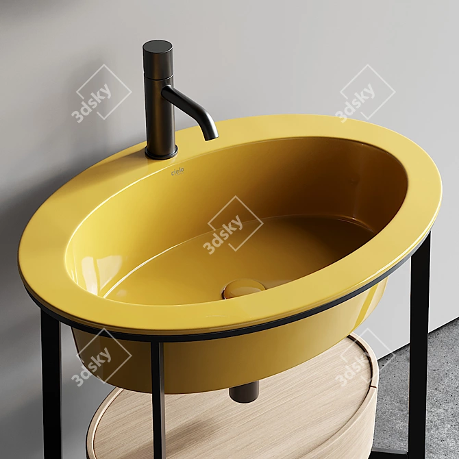 Ceramica Cielo Oval Washbasin Set 3D model image 2