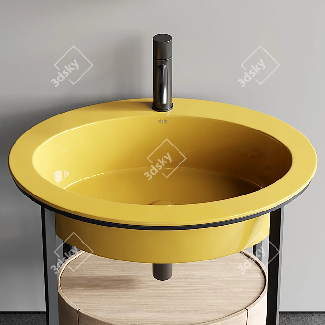 Ceramica Cielo Oval Washbasin Set 3D model image 3