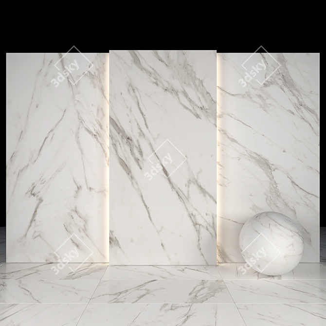  White Calacatta: 10 Texture Marble Slabs & Tiles 3D model image 2