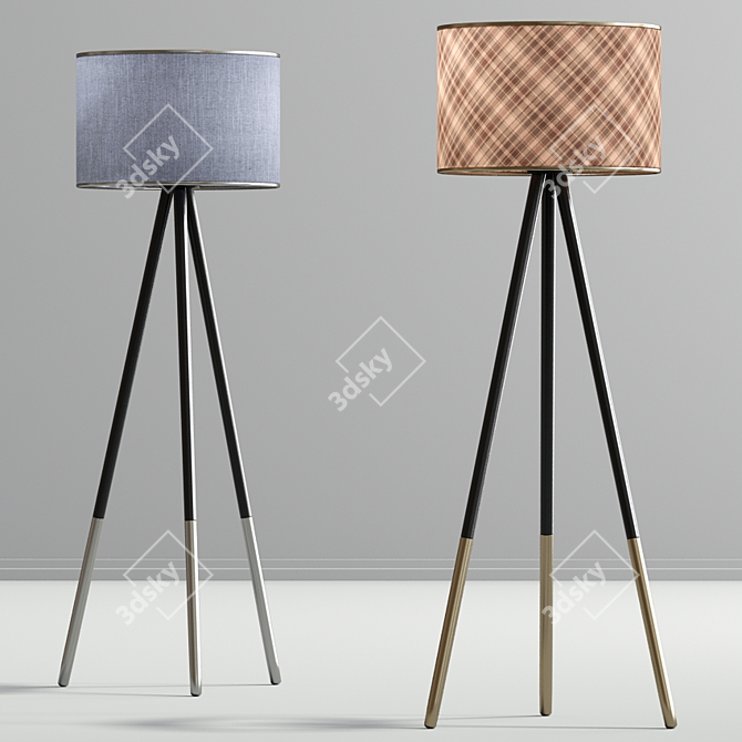 Adesso Louise Tripod Lamp: Elegant and Versatile Lighting Solution 3D model image 1