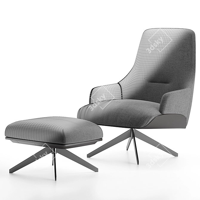 Elegant Kensington Armchair 3D model image 3