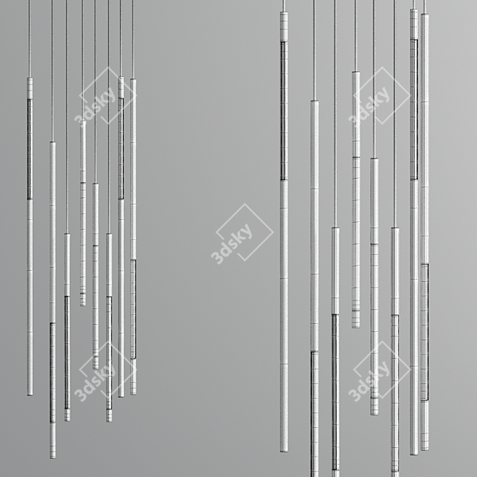 Sleek Sattler Mikado Chandelier 3D model image 4