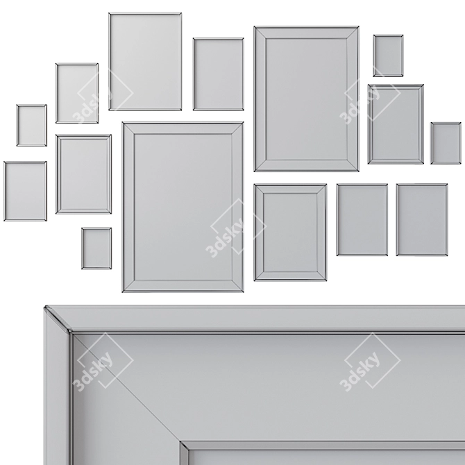 Versatile Photo Frames Set 3D model image 3