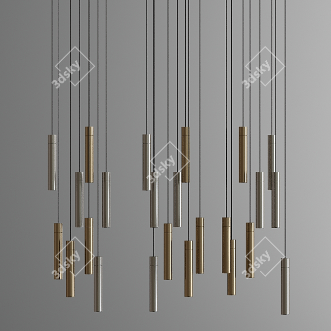 Henge Tubular Ceiling Lamp 3D model image 2