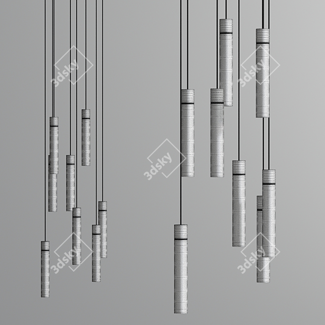 Henge Tubular Ceiling Lamp 3D model image 4