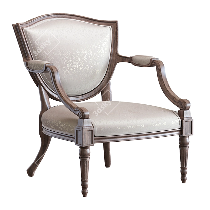 Elegant Vintage Armchair 3D model image 1