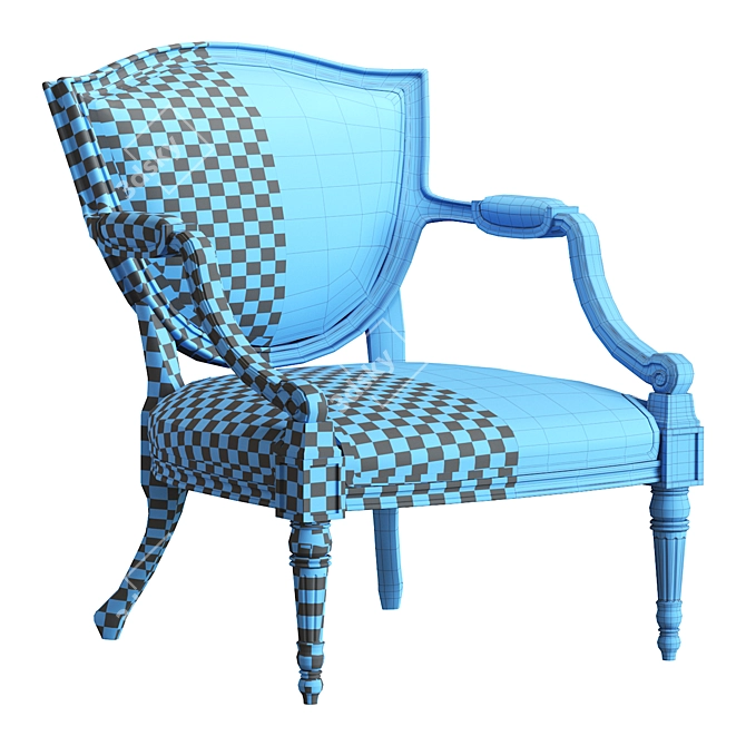 Elegant Vintage Armchair 3D model image 5