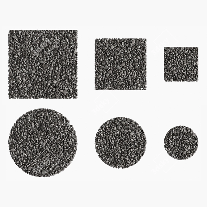 Pebbles Mix: Round & Square (16-54mm) 3D model image 2